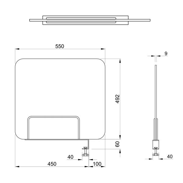 【法人限定】 デスクトップパネル クランプ型 幅55cm 高さ55.2m R型 フェルト 仕切り 飛沫 防止 （ デスクパネル 目隠し デスク用 パネル パーテーション 間仕切り 会社 オフィス 飛沫対策 デスク テーブル 机上 ）_3