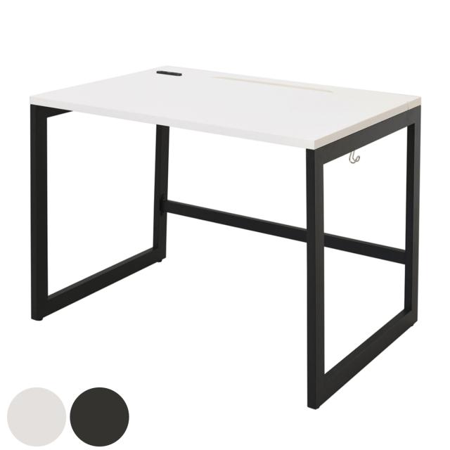 【法人限定】 デスク 幅100cm 奥行70cm リスム ベーシックホワイトV 抗ウイルス天板 （ オフィスデスク パソコンデスク ワークデスク 幅 100 2口コンセント 配線 フック フリーアドレス シンプル オフィス家具 ）