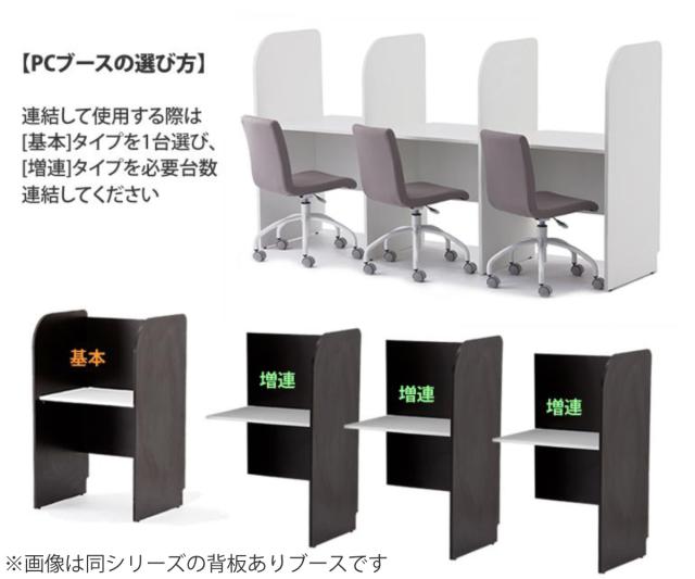 デスク PCブースデスク 基本 木目調 （ 法人限定 パネルデスク 個別ブース パーソナルブース パソコン ブース 個別学習 塾 ナチュラル ホワイト ダークブラウン オフィス家具 ）_5