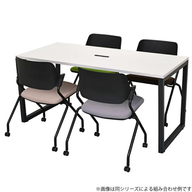 オフィスチェア 4脚セット 座面高47.5cm キャスター付き 折りたたみ （ 法人限定 キャスター付き ミーティングチェア 折り畳み 折りたたみチェア オフィス 会議 椅子 肘なし チェア ）