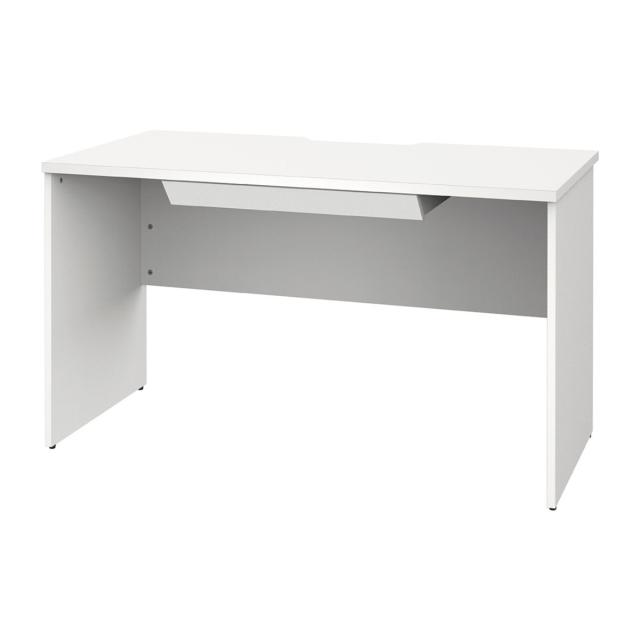 オフィスデスク 引出し付き 幅120×奥行60cm 木製 PLANN （ 法人限定 デスク 事務机 シンプル 机 収納付き 引出し パソコンデスク ワークデスク 平机 オフィス 会社 木目調 配線受け 背面化粧仕上げ 事務所 オフィス家具 ）_13