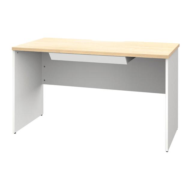 オフィスデスク 引出し付き 幅120×奥行60cm 木製 PLANN （ 法人限定 デスク 事務机 シンプル 机 収納付き 引出し パソコンデスク ワークデスク 平机 オフィス 会社 木目調 配線受け 背面化粧仕上げ 事務所 オフィス家具 ）_14