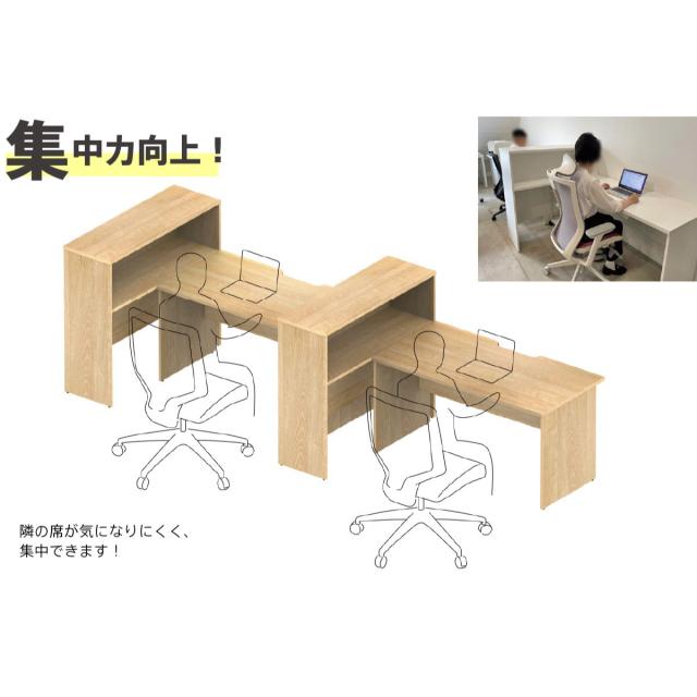 オフィスデスク 引出し付き 幅120×奥行70cm 木製 PLANN （ 法人限定 デスク 事務机 シンプル 机 収納付き 引出し パソコンデスク ワークデスク 平机 オフィス 会社 木目調 配線受け 背面化粧仕上げ 事務所 オフィス家具 ）_11