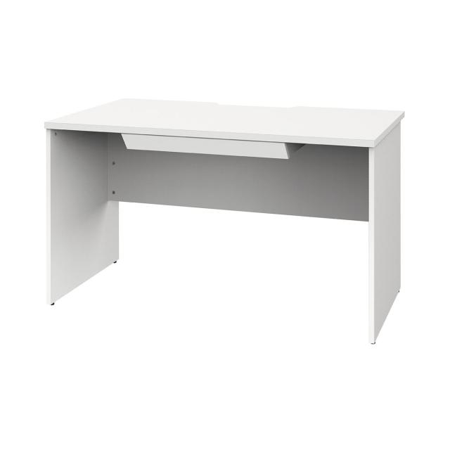 オフィスデスク 引出し付き 幅120×奥行70cm 木製 PLANN （ 法人限定 デスク 事務机 シンプル 机 収納付き 引出し パソコンデスク ワークデスク 平机 オフィス 会社 木目調 配線受け 背面化粧仕上げ 事務所 オフィス家具 ）_13