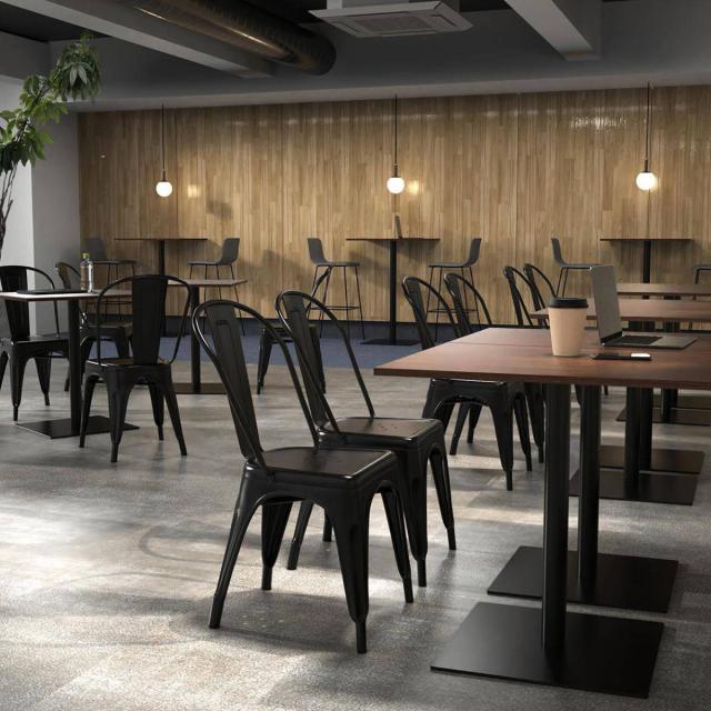 カフェテーブル 角形 ハイタイプ 幅75×奥行75×高さ100cm リスタ （ 法人限定 オフィス カフェ ラウンジ テーブル コンパクト 木目調 スタイリッシュ ナチュラル シンプル おしゃれ 会議 ミーティング ）_8