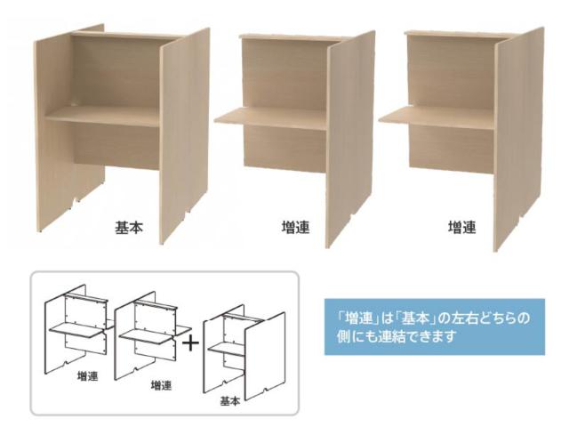 パーソナルブース 幅80cm 対面タイプ PCブース （ 法人限定 デスク 集中 スペース ブース 机 個別 ワークスペース パーテーション コンパクト ブースデスク 配線用切り欠き パーソナル テレワーク オフィスデスク 自習室 個別塾 ）_8