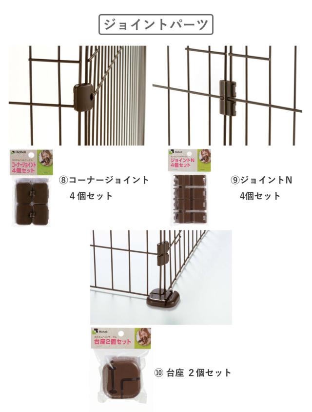ペットサークル カスタムペットサークル 4面 入口付 86.5×53.5×60cm （ ケージ ペットケージ ドッグサークル ペット用 リッチェル ペットフェンス 犬 サークル ペット用品 幅86cm 超小型犬 小型犬用 ）_7