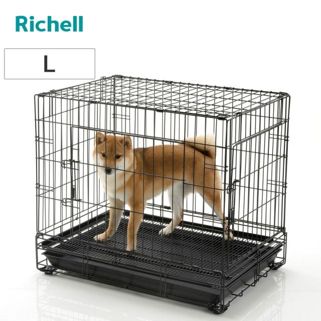 ペットケージ プロフェッショナルペットケージ L （ ケージ ドッグサークル ペット用 リッチェル 犬用ケージ 室内用 ペット用品 幅77cm 折り畳み 超小型犬 小型犬 中型犬 ）