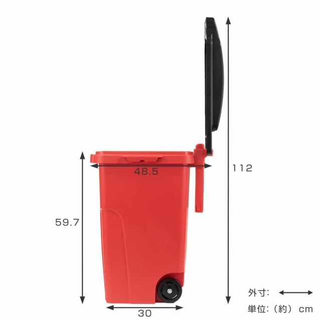ゴミ箱 45L 屋外兼用 2輪 （ ごみ箱 45リットル 屋外 屋内 兼用 ハンドル キャスター付 海外 ふた付き 大容量 分別 連結可能 パッキン付 ニオイ漏れ防止 45 ダストボックス キャスターペール カラス対策 ふたロック 袋止め ゴミ箱 45リットル ゴミ箱 分別）_4