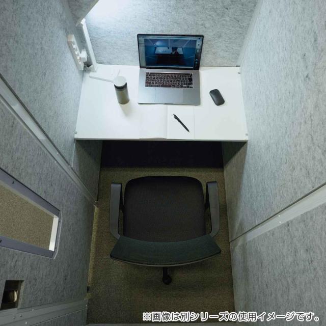 吸音ブース サイドイン セミオープン デスク付き REMUTE （ オフィス 個室ブース 1人用 部屋 簡易 吸音 騒音 軽減 防音 天井オープン ワークブース 電源タップ 換気ファン リモート会議 テレワーク ワークスペース 集中 ）_17