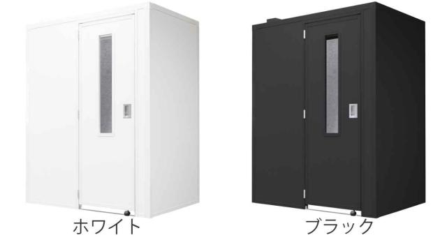 吸音ブース サイドイン セミオープン デスク付き REMUTE （ オフィス 個室ブース 1人用 部屋 簡易 吸音 騒音 軽減 防音 天井オープン ワークブース 電源タップ 換気ファン リモート会議 テレワーク ワークスペース 集中 ）_2