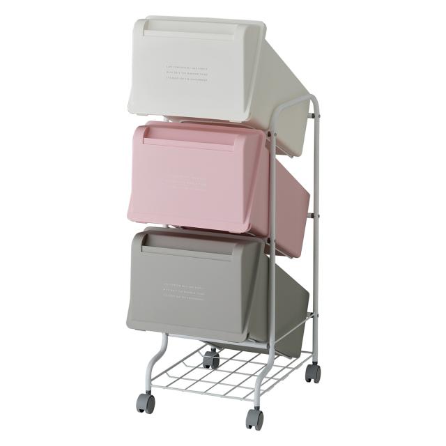 ゴミ箱 分別 3段 60L コンテナスタイル （ ごみ箱 分別ごみ箱 キャスター付き ダストボックス ふた付き キッチン スリム ゴミ箱 分別 キッチン ゴミ箱）_19