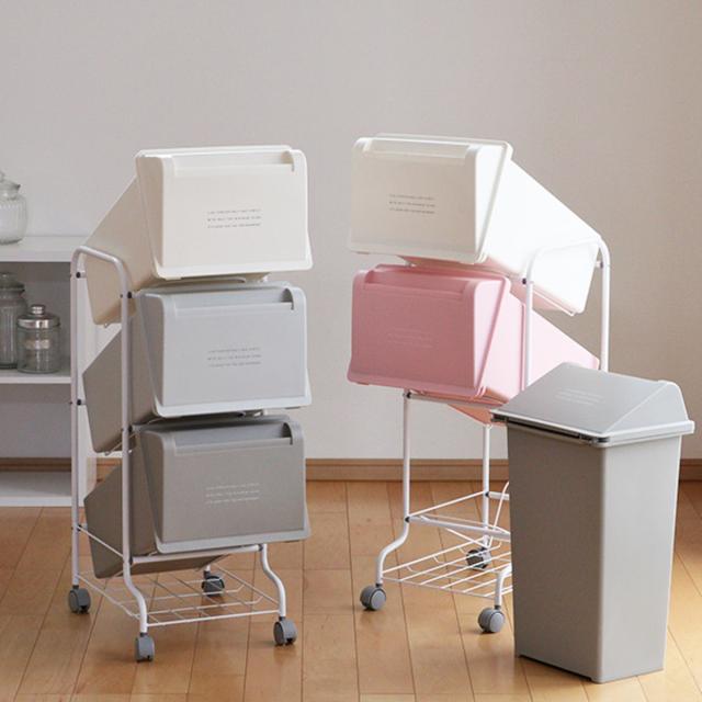 ゴミ箱 分別 3段 60L コンテナスタイル （ ごみ箱 分別ごみ箱 キャスター付き ダストボックス ふた付き キッチン スリム ゴミ箱 分別 キッチン ゴミ箱）_5