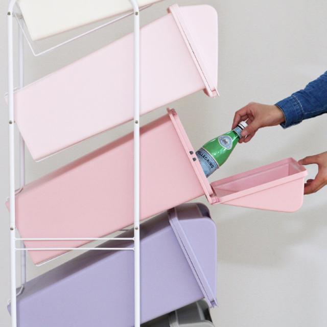 ゴミ箱 分別 5段 100L コンテナスタイル （ ごみ箱 分別ごみ箱 キャスター付き ダストボックス ふた付き キッチン スリム ゴミ箱 分別）_10