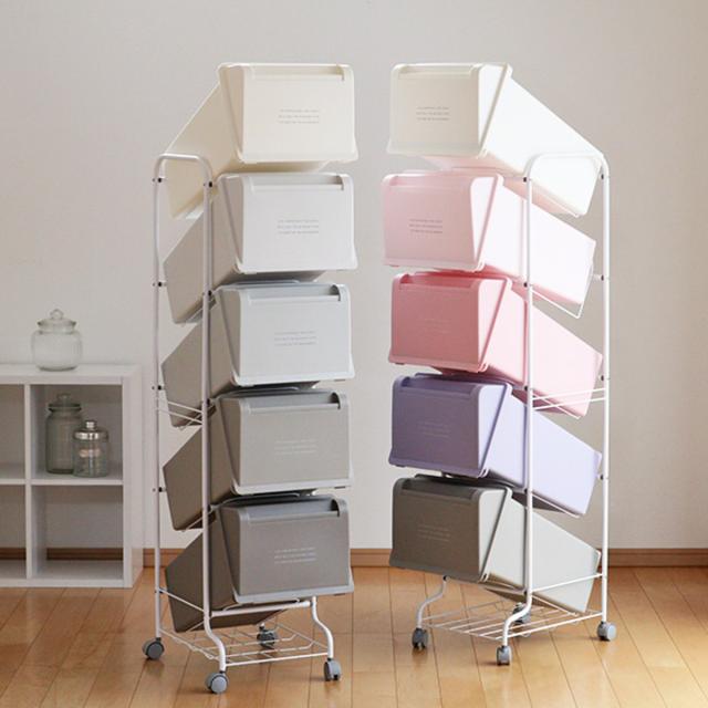 ゴミ箱 分別 5段 100L コンテナスタイル （ ごみ箱 分別ごみ箱 キャスター付き ダストボックス ふた付き キッチン スリム ゴミ箱 分別）