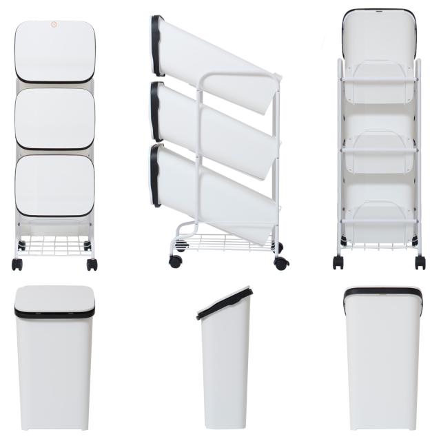 ゴミ箱 3段 Nスムース スタンドダストボックス （ ごみ箱 19L×3 ふた