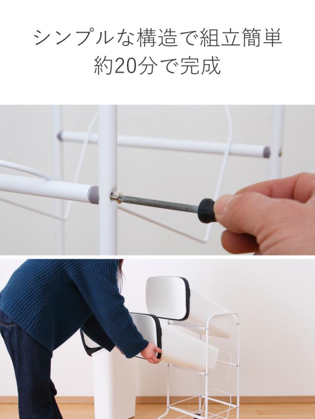 ゴミ箱 3段 Nスムース スタンドダストボックス （ ごみ箱 19L×3 ふた付き ダストボックス 分別ごみ箱 キャスター付き 縦型 20リットル 3個 フタ付 前開き キッチン スリム 蓋付き くずかご たて型 収納 ダストBOX ）_10