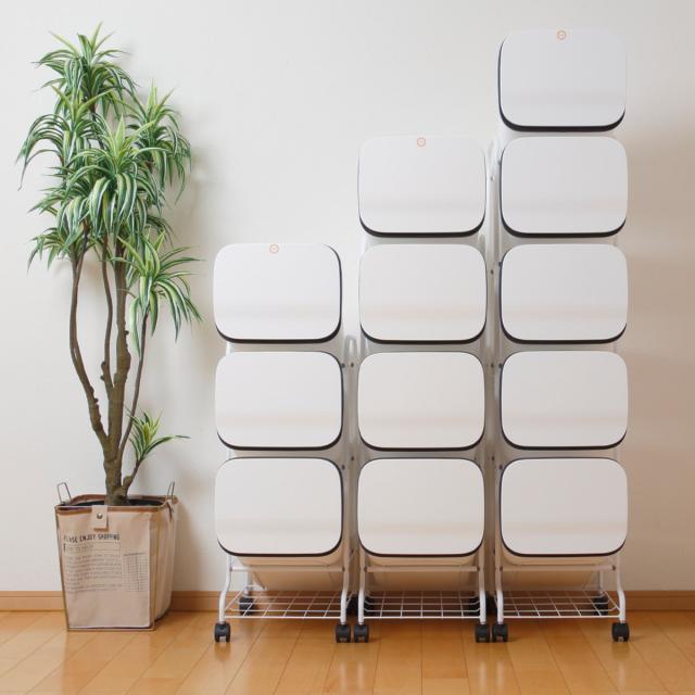 ゴミ箱 3段 Nスムース スタンドダストボックス （ ごみ箱 19L×3 ふた付き ダストボックス 分別ごみ箱 キャスター付き 縦型 20リットル 3個 フタ付 前開き キッチン スリム 蓋付き くずかご たて型 収納 ダストBOX ）_16