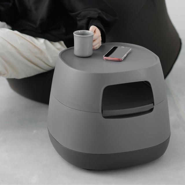 サイドテーブル 高さ38.2cm 天板なし poapel 動かせるくつろぎ収納ローテーブル （ テーブル キャスター付き 棚付き 収納 ソファサイド 日本製 ソファテーブル ミニテーブル ベッドサイド コーヒーテーブル ）_13