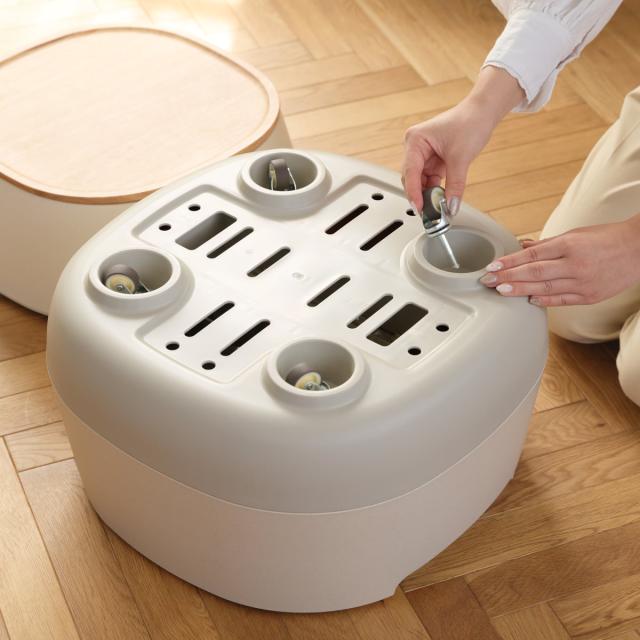 サイドテーブル 高さ38.2cm 天板なし poapel 動かせるくつろぎ収納ローテーブル （ テーブル キャスター付き 棚付き 収納 ソファサイド 日本製 ソファテーブル ミニテーブル ベッドサイド コーヒーテーブル ）_17