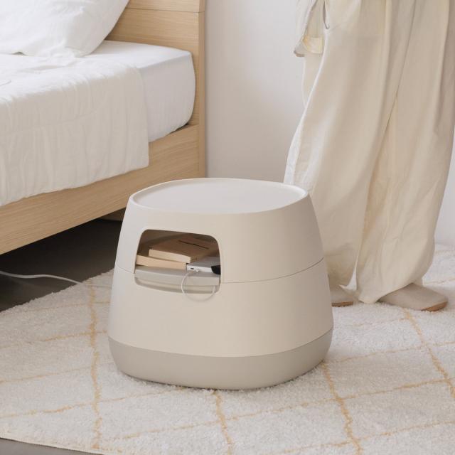 サイドテーブル 高さ38.2cm 天板なし poapel 動かせるくつろぎ収納ローテーブル （ テーブル キャスター付き 棚付き 収納 ソファサイド 日本製 ソファテーブル ミニテーブル ベッドサイド コーヒーテーブル ）_8