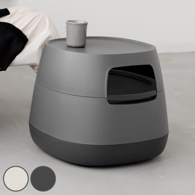 サイドテーブル 高さ38.2cm 天板なし poapel 動かせるくつろぎ収納ローテーブル （ テーブル キャスター付き 棚付き 収納 ソファサイド 日本製 ソファテーブル ミニテーブル ベッドサイド コーヒーテーブル ）