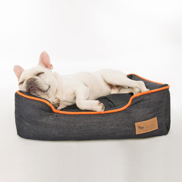 ペットベッド P.L.A.Y. ラウンジベッド S アーバンデニム 洗える （ スクエア型 ペット用 犬 ネコ ベッド シンプル おしゃれ 室内 ペット用品 デニム Sサイズ 洗えるベッド オールシーズン ペットソファ ペットクッション 高品質 ）_5
