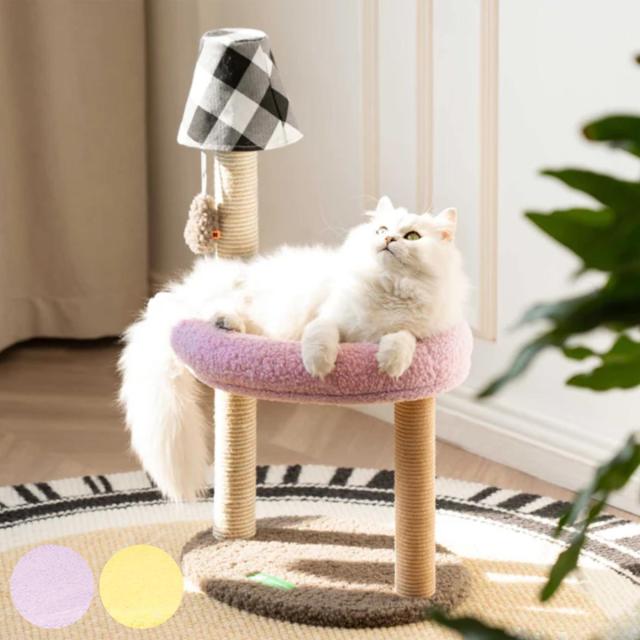 キャットタワー ミオファン スクラッチャーダブルフロア ミニ 猫 ペット （ MewooFun 据え置き 低層 猫タワー ベッド 爪とぎ 一人遊び おもちゃ 低い 遊び場 子猫 安定 安全 室内 ねこ 猫グッズ 猫用品 ）の通販は