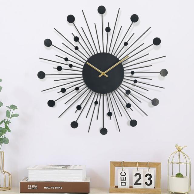 掛け時計 秒針なし 静音 メテオシャワー アプリクス 直径50cm （ 時計 壁掛け時計 ウォールクロック アナログ 壁 かけ時計 掛時計 静か 単三電池 黒 とけい クロック 壁かけ時計 壁掛け スイープ 音がしない 3Dアート APRICUS ）_2