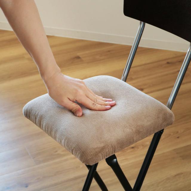 折りたたみ椅子 同色2脚セット 座面高65cm 背もたれ付 アッシュウッド