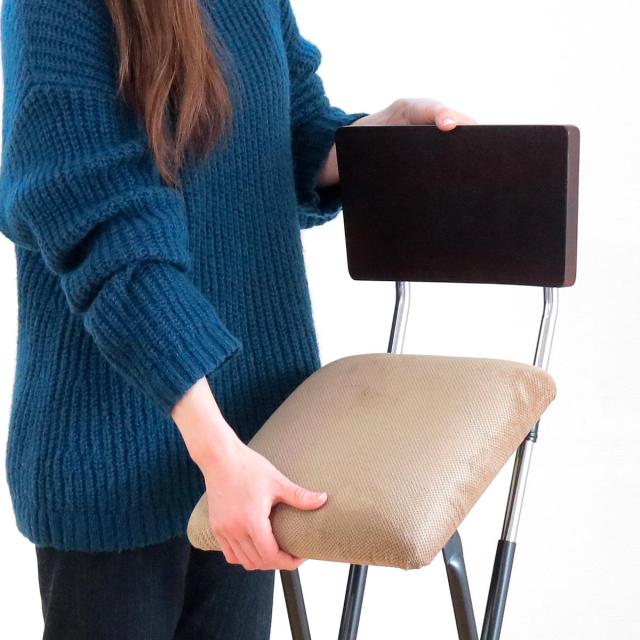 折りたたみ椅子 同色2脚セット 座面高65cm 背もたれ付 アッシュウッドチェア （ キッチン ダイニング チェア バーチェア カウンターチェア 日本製 北欧 モダン カフェ風 シンプル おしゃれ お洒落 オシャレ インテリア 家具 ）_5