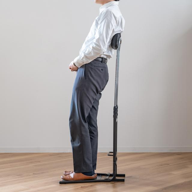 オフィスチェア 腰痛 チェアスタンド 立ち姿勢サポート 背もたれ調節 高さ77〜120cm （ ストレッチ 姿勢 サポート 疲労 軽減 器具 作業 立ち仕事 オフィス 工場 休憩室 施設 日本製 ）_16