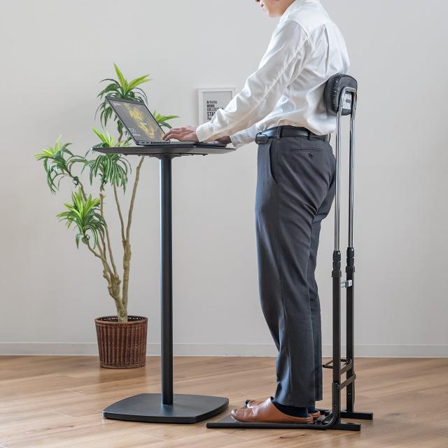 オフィスチェア 腰痛 チェアスタンド 立ち姿勢サポート 背もたれ調節 高さ77〜120cm （ ストレッチ 姿勢 サポート 疲労 軽減 器具 作業 立ち仕事 オフィス 工場 休憩室 施設 日本製 ）_17