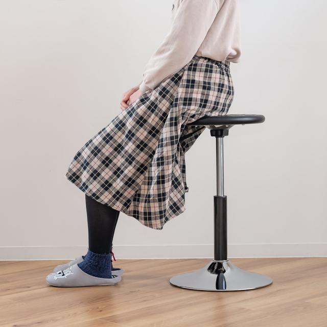 スツール 丸 昇降 回転 座面高43〜61.8cm （ 椅子 チェア いす バーチェア カウンターチェア ハイチェア 高さ調節 完成品 日本製 スチール パイプ 背もたれなし レバー式 360度 回る 昇降式 ）_9