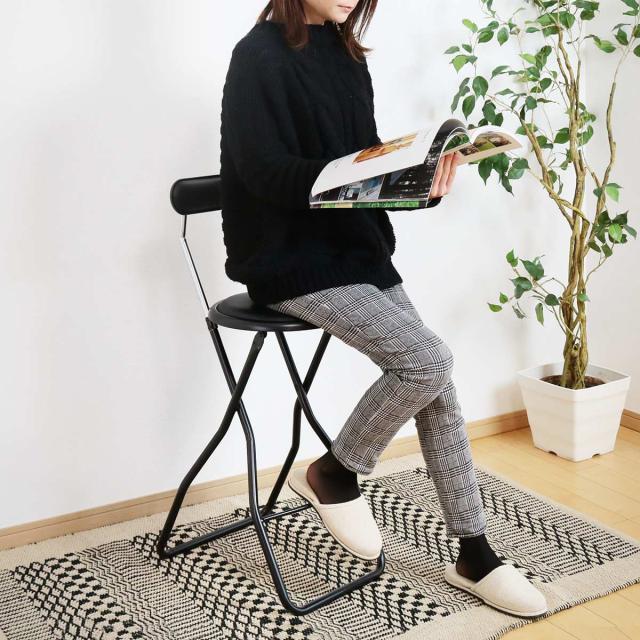 折りたたみ椅子 座面高60cm キャプテンチェア ハイタイプ