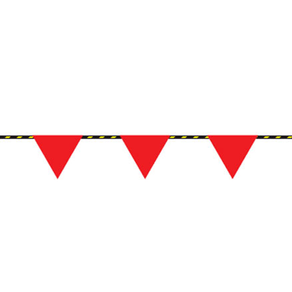 トラロープ 無地フラッグ標識付き 20ｍ （ ）