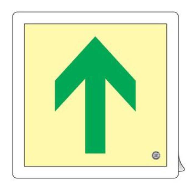 非常口マーク 床用誘導標識 緑矢印 中輝度蓄光式 床16 （ 防災用品 看板 標識 蓄光シール 夜光 中輝度 蓄光用品 床面用 蓄光 標示シール 表示 標示 標識板 防災標示 非常口 サイン 安全用品 ステッカー ）の通販は 6,080円