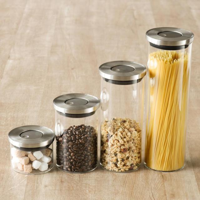 ステンレス ガラス製 パスタケース  スパイス 楽天市場】保存容器 プレス キャニスター パスタ SALUS