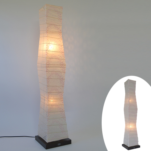 フロアライト 和紙 フロアランプ 花舞ピンクX小梅白 2灯 （ フロアスタンド 照明 フロアスタンドライト LED スタンドライト おしゃれ 照明器具 スタンド照明 中間スイッチ 間接照明 国産 日本製  照明 おしゃれ）の通販は