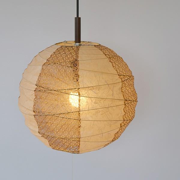 ペンダントライト 2灯 cross 雲龍ベージュ×小梅茶 直径39×高さ37cm 和紙照明 日本製 和風 天井照明 （ 照明 天井 和風照明 丸 吊り下げ ライト 照明器具 2灯式 リビング ダイニング 居間 寝室 和室 洋室 おしゃれ 美濃和紙 和紙 ）_5