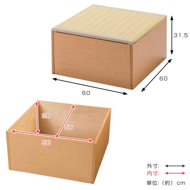 樹脂畳ユニット ロータイプ 幅60×奥行60×高さ31.5cm 収納