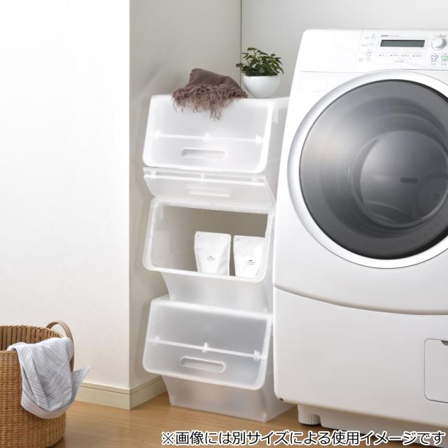 収納ボックス 前開き ナチュラ フロックワイド30 深型 幅57×奥行46×高さ31cm 3個セット （ 収納ケース 収納 おもちゃ箱 衣類収納 扉付き 積み重ね スタックボックス ストッカー 衣装ケース 日本製 クローゼット キッチン ）_10