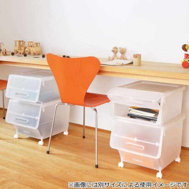 収納ボックス 前開き ナチュラ フロックワイド30 深型 幅57×奥行46×高さ31cm 3個セット （ 収納ケース 収納 おもちゃ箱 衣類収納 扉付き 積み重ね スタックボックス ストッカー 衣装ケース 日本製 クローゼット キッチン ）_13