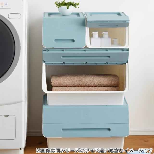 収納ボックス 前開き フロックワイド30 深型 幅57×奥行46×高さ31cm 4段階ストッパー 同色6個セット （ 収納ケース 収納 おもちゃ箱 プラスチック フタ付き ストッカー 衣装ケース 衣類収納 ）_14