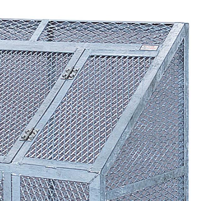 業務用ゴミ箱 900L ダストBOX 幅180cm （ 法人限定 屋外用 ゴミ箱 扉 ゴミ 20袋分 収集ボックス 屋外ストッカー 収納庫 ゴミ置き場 ゴミ捨て 900リットル 大容量 中身が見える ダストボックス ごみ箱 日本製 ハンドル付き ）_4