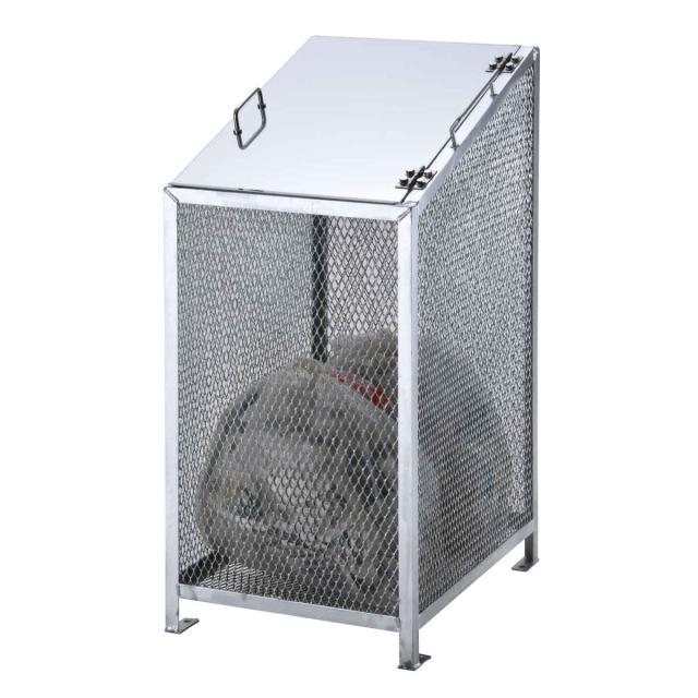 業務用ゴミ箱 170L ダストBOX-S スリム （ 法人限定 幅50cm 屋外用 ゴミ箱 扉 ゴミ 3袋分 収集ボックス 屋外ストッカー 収納庫 ゴミ置き場 ゴミ捨て 170リットル 中身が見える ダストボックス ごみ箱 日本製 ハンドル付き ）