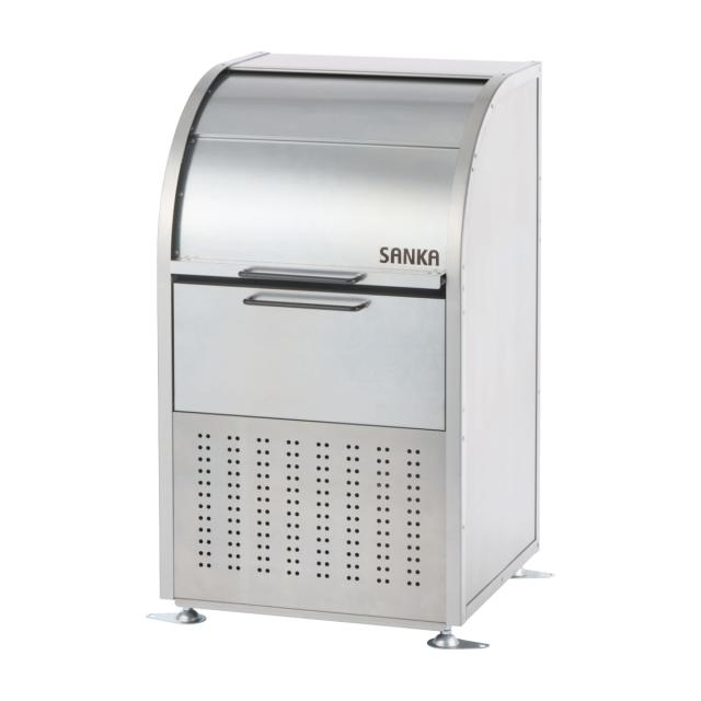 業務用ゴミ箱 230L ダストコ 600 （ 法人限定 屋外用 ゴミ箱 スライド蓋 ゴミ 5袋分 収集ボックス 屋外ストッカー 収納庫 ゴミ置き場 ゴミ捨て 230リットル 大容量 ふた付き ダストボックス ごみ箱 日本製 ハンドル付き ）