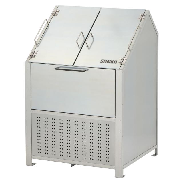 業務用ゴミ箱 370L クリーンステーション 750 （ 法人限定 屋外用 ゴミ箱 蓋付き ゴミ 8袋分 収集ボックス 屋外ストッカー 収納庫 ゴミ置き場 ゴミ捨て 370リットル 大容量 ふた付き ダストボックス ごみ箱 日本製 ハンドル付き ）