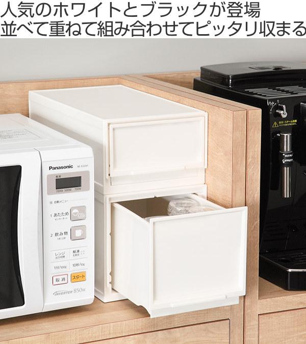 収納ケース ナチュラ クリアモジュール スリムS 幅18.8×奥行35.5×高さ12.6cm 同色10個セット （ 収納 収納ボックス 引き出し プラスチック 仕切り 小物 BOX クリア 白 黒 スタッキング ）_1