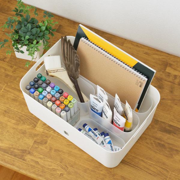 収納ケース SS 幅7.5×奥行17×高さ5.5cm 仕切り 小物ケース （ ナチュラ